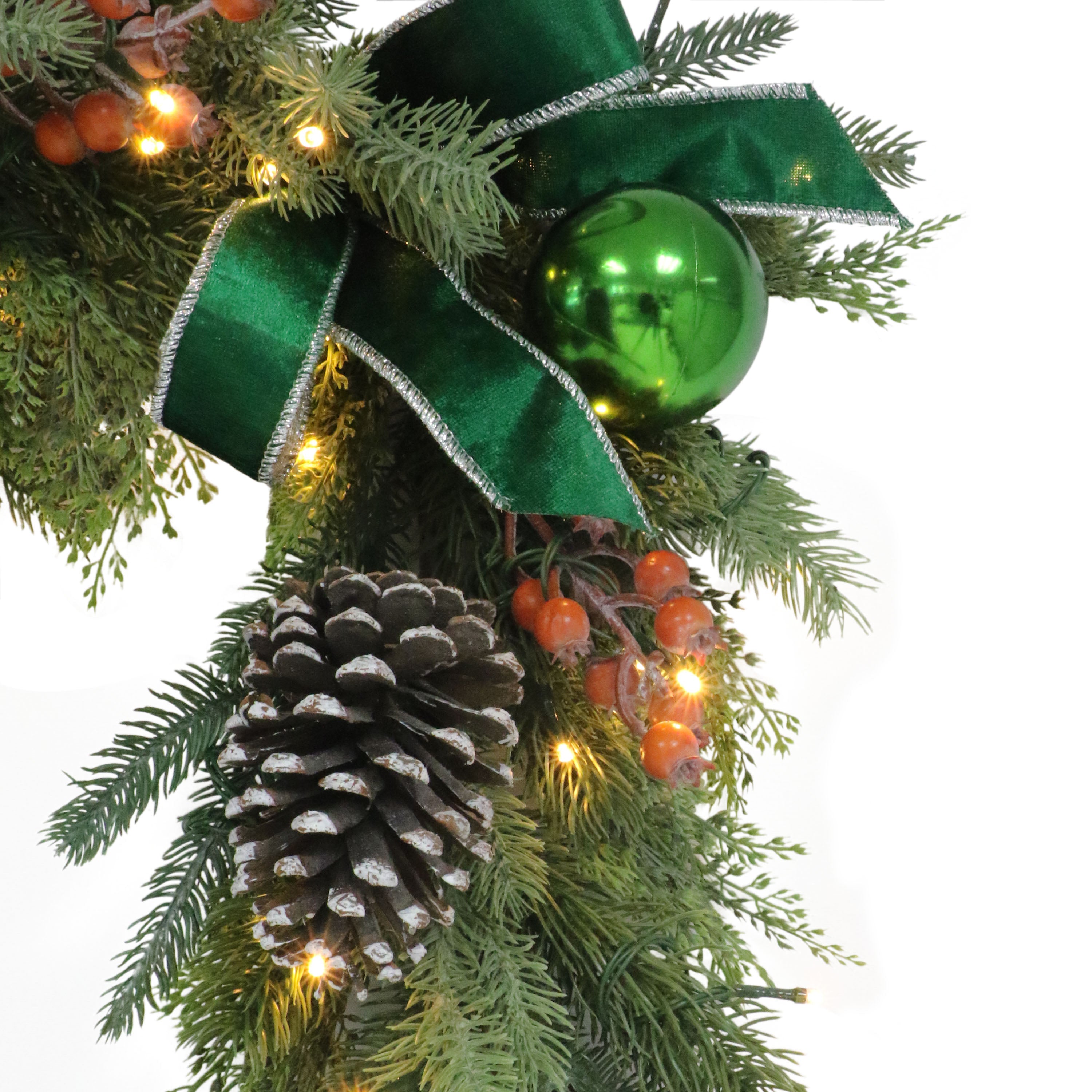 6' x 10" Pre-Lit Battery-Operated Adorned Garland